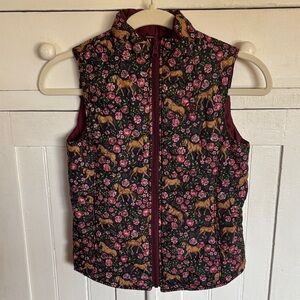 Ariat Kids Horse and Floral Vest - Black and Pink